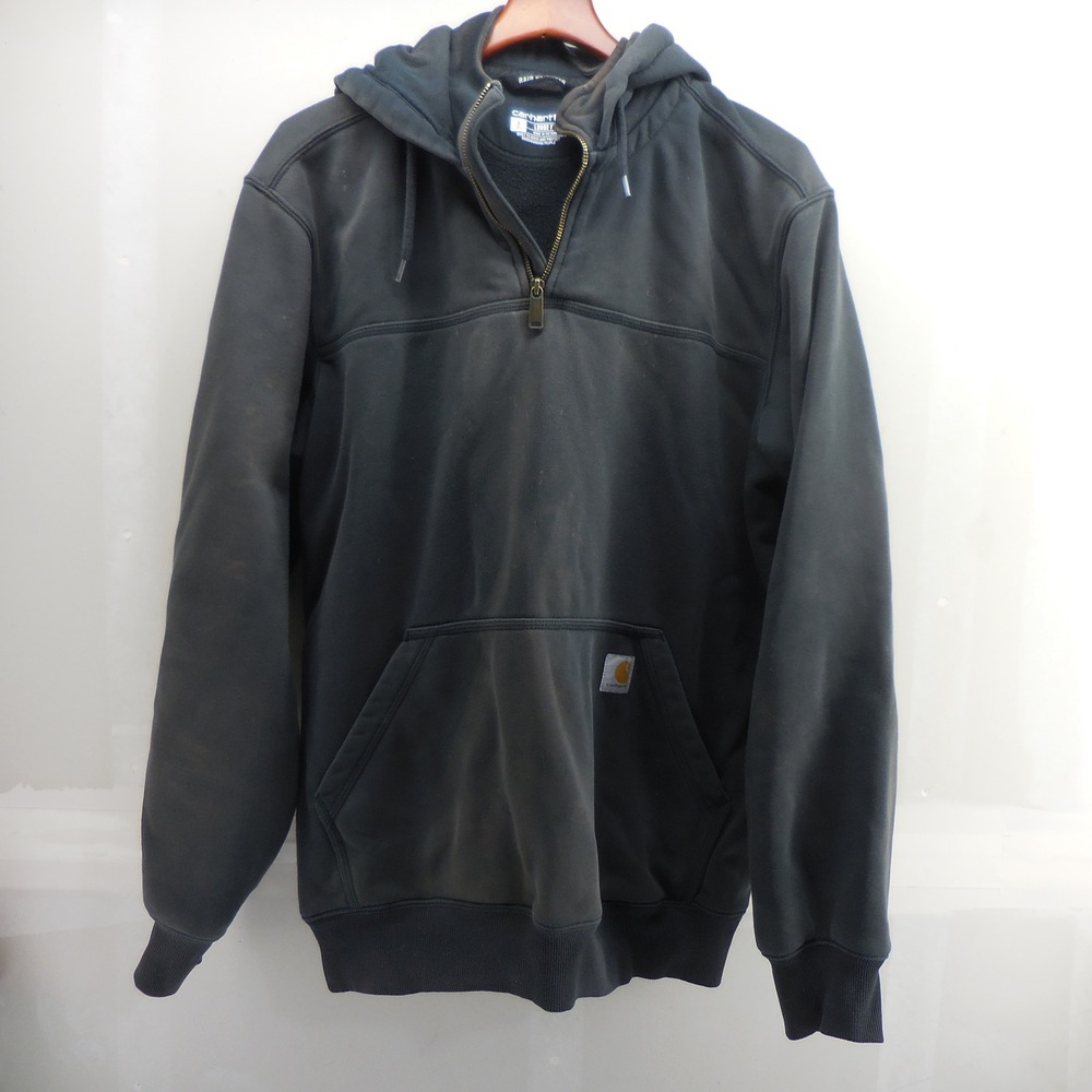 Carhartt Rain Defender Loose Fit Quarter Zip Hoodie Black Mens Large Tall L T